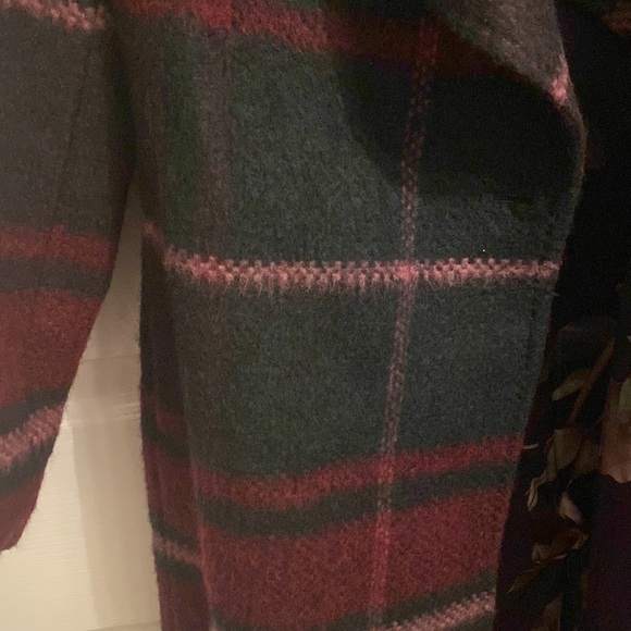 Ted Baker Skaalet Check Long Wrap Coat Size 3 US 8 - Picture 10 of 14